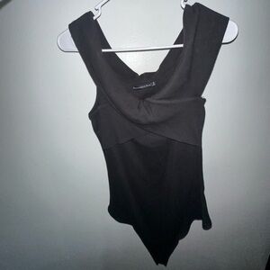 Off the shoulder black bodysuit